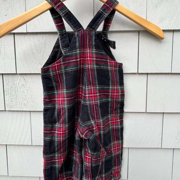 Pottery Barn Kids Holiday Plaid Overalls size 6-12 months - Picture 3 of 3